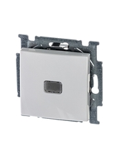 ABB Basic 55 Альп. белый Выключатель 1-клавишный с подсветкой | 1012-0-2153 | 2CKA001012A2153 | ABB