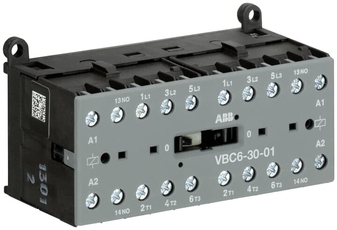 Миниконтактор реверсивный VBC6-30-01-01 9А(400В AC3) катушка 24В DС | GJL1213901R0011 | ABB