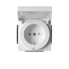 Розетка Shuko 16А 230В IP21/44 с крышкой, Impressivo, белый | 20EUCK-84 | 2TKA003847G1 | ABB