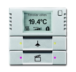 6128/28-83-500 Терморегулятор KNX с дисплеем и сенсором, 2/4-клавишный, серебристый алюминий | 6134-0-0333 | 2CKA006134A0333 | ABB