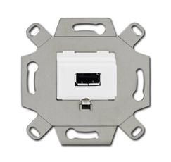 Механизм USB-розетки/разъёма, USB-type A, USB2.0, 5 полюсов, цвет альпийский белый | 0230-0-0419 | 2CKA000230A0419 | ABB