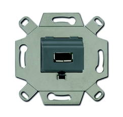 Механизм USB-розетки/разъёма, USB-type A, USB2.0, 5 полюсов, цвет серый | 0230-0-0420 | 2CKA000230A0420 | ABB
