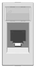 ABB Zenit Серебряный Розетка телефонная на 6 контактов, RJ12, (1 мод) | N2117.6 PL | 2CLA211760N1301 | ABB
