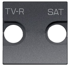 ABB Zenit Антрацит Накладка для TV-R/SAT розетки, (2 мод) | N2250.1 AN | 2CLA225010N1801 | ABB