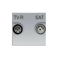 ABB Zenit Серебряный Розетка TV-FM-SAT оконечная, (2 мод) | N2251.7 PL | 2CLA225170N1301 | ABB