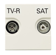 ABB Zenit Альп. белый Розетка TV-FM-SAT проходная, (2 мод) | N2251.8 BL | 2CLA225180N1101 | ABB