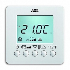 6138/11-84-500 Термостат комнатный с ЖК-дисплеем для управления Fan- Coil,SM, альпийский белый | 6138-0-0003 | 2CKA006138A0003 | ABB
