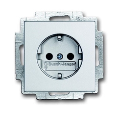 Розетка SCHUKO 16А 250В, с LED подсветкой, future/solo, серебристо-алюминиевый | 2013-0-5293 | 2CKA002013A5293 | ABB