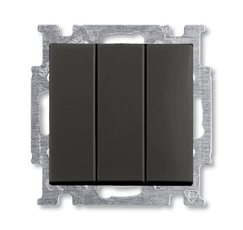ABB Basic 55 Шато (чёрный) Выключатель 3-клавишный, 16А | 1012-0-2173 | 2CKA001012A2173 | ABB
