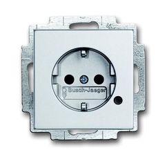 Розетка SCHUKO 16А 250В c шторками, c индикацией LED, Future/Axcent/Carat/Династия, серебр. алюм. | 2CKA002013A5285 | ABB