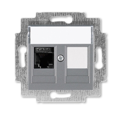 ABB Levit Сталь Розетка комп. RJ45 категория 6 и заглушка | 5014H-A61017 69W | 2CHH296117A6069 | ABB
