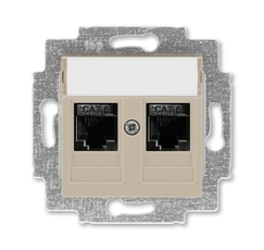 ABB Levit Кофе макиато Розетка комп. 2-ая 2хRJ45 категория 6 | 5014H-A61018 18W | 2CHH296118A6018 | ABB