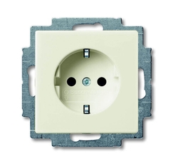 ABB Basic 55 Шале (белый) Розетка с/з | 2011-0-6144 | 2CKA002011A6144 | ABB