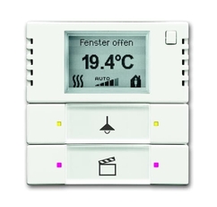 6128/28-884-500 Терморегулятор KNX c дисплеем и сенсором, 2/4-клавишный, белый бархат | 6134-0-0338 | 2CKA006134A0338 | ABB
