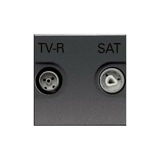 ABB Zenit Антрацит Розетка TV-FM-SAT проходная, (2 мод) | N2251.8 AN | 2CLA225180N1801 | ABB