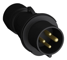 Вилка кабельная Easy&Safe 316EP9B,16А,3P+E,IP44,9ч,черн|2CMA103585R1000| ABB