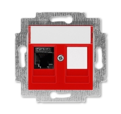 ABB Levit Красный Розетка комп. RJ45 категория 6 и заглушка | 5014H-A61017 65W | 2CHH296117A6065 | ABB