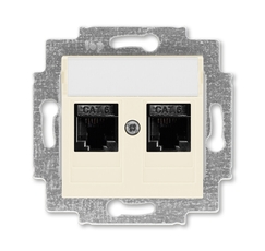 ABB Levit Слоновая кость Розетка комп. 2-ая 2хRJ45 категория 6 | 5014H-A61018 17W | 2CHH296118A6017 | ABB