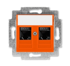 ABB Levit Оранжевый Розетка комп. 2-ая 2хRJ45 категория 6 | 5014H-A61018 66W | 2CHH296118A6066 | ABB