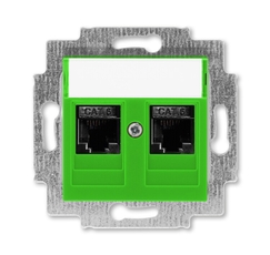 ABB Levit Зелёный Розетка комп. 2-ая 2хRJ45 категория 6 | 5014H-A61018 67W | 2CHH296118A6067 | ABB