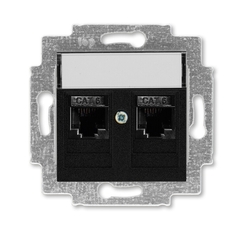 ABB Levit Антрацит Розетка комп. 2-ая 2хRJ45 категория 6 | 5014H-A61018 63W | 2CHH296118A6063 | ABB