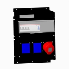 Бокс MPR16B с розетками в сборе, IP44, пластик, черный | 2CMA101631R1000 | ABB
