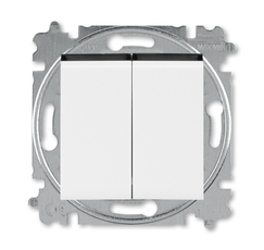 ABB Levit Белый / дымчатый чёрный Выключатель 2-кл. | 3559H-A05445 62W | 2CHH590545A6062 | ABB