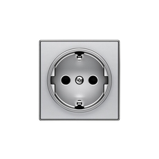Накладка для розетки SCHUKO, серия SKY, цвет серебристый алюминий|2CLA858800A1301| ABB