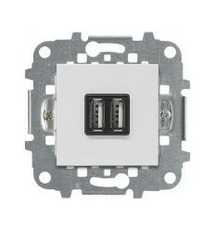 ABB Zenit Альп. белый Механизм USB зарядного устройства, 2М, 2х750 мА / 1х1500мА | N2285 BL | 2CLA228500N1101 | ABB