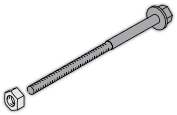 Болт нейлоновый W=195мм <4000A (10 шт)|1STQ007433A0000 | ABB