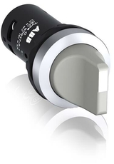 Переключатель C2SS2-10U-10 2-х позиционный серый 1НО (90 градусов) с фиксацией (черное декоративное кольцо)|1SFA619201R1017| ABB