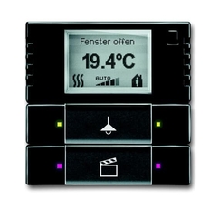 6128/28-81-500 Терморегулятор KNX с дисплеем и сенсором, 2/4-клавишный, антрацит | 6134-0-0331 | 2CKA006134A0331 | ABB