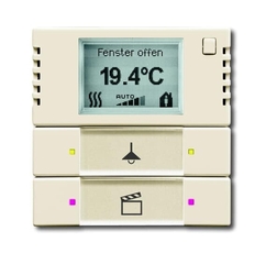 6128/28-840-500 Терморегулятор KNX с дисплеем и сенсором, 2/4-клавишный, Династия, латунь античная | 6134-0-0342 | 2CKA006134A0342 | ABB