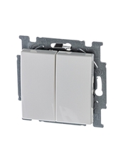 ABB Basic 55 Альп. белый Выключатель 2-х клавишный | 1012-0-2141 | 2CKA001012A2141 | ABB