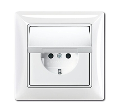 ABB Basic 55 Альп. белый Розетка с/з 16А 250В, IP44, в сборе | 2018-0-1505 | 2CKA002018A1505 | ABB