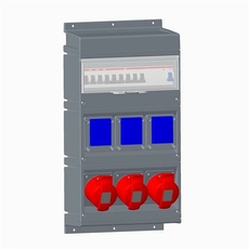 Бокс MPR16/3 с розетками в сборе, IP44, пластик | 2CMA168995R1000 | ABB