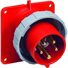 Вилка панельная с угловым фланцем 316BAU6W, 16A, 3P+E, IP67, 6ч | 2CMA166694R1000 | ABB