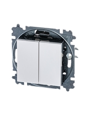 ABB Levit Белый / дымчатый чёрный Переключатель 2-кл. | 3559H-A52445 62W | 2CHH595245A6062 | ABB