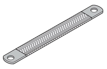 Шина заземления, гибкая 25d9 - 22x200(ШхД) (5шт) | AA6880 | ABB