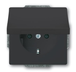 Розетка SCHUKO 16А 250В с защитными шторками, с крышкой, серия future, цвет антрацит | 2CKA002018A1517 | ABB