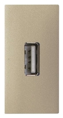Механизм USB разъёма, тип А, с винтовым подключением проводов (5п), 1-модульный, серия Zenit, цвет шампань | 2CLA215580N1901 | ABB