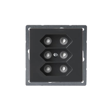 Розетка 3*EuroSocket 6А 230В, без заземления, антрацит | 303UC-81 | 2TKA00000340 | ABB
