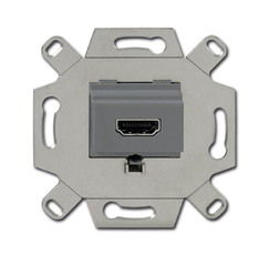 Механизм HDMI-розетки/разъёма, HDMI-type A, Full HD, 20 полюсов, цвет серый | 0230-0-0432 | 2CKA000230A0432 | ABB