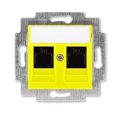 ABB Levit Жёлтый Розетка комп. 2-ая 2хRJ45 категория 5e | 5014H-A51018 64W | 2CHH295118A6064 | ABB