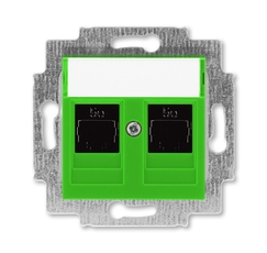 ABB Levit Зелёный Розетка комп. 2-ая 2хRJ45 категория 5e | 5014H-A51018 67W | 2CHH295118A6067 | ABB