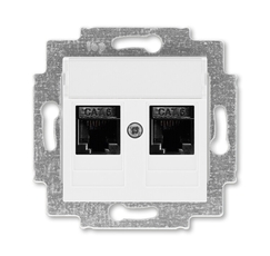 ABB Levit Белый Розетка комп. 2-ая 2хRJ45 категория 6 | 5014H-A61018 03W | 2CHH296118A6003 | ABB