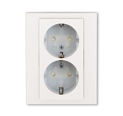 ABB Levit Жемчуг / ледяной Розетка 2-ая с з/к со шторками 16А | 5522H-C03457 68W | 2CHH223457C6068 | ABB