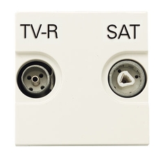 ABB Zenit Серебряный Розетка TV-FM-SAT проходная, (2 мод) | N2251.8 PL | 2CLA225180N1301 | ABB