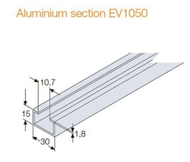 Профиль алюминиевый Ш=2000мм 30x15(10шт) | EV1050 | ABB