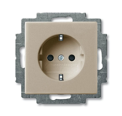 ABB Basic 55 Шампань Розетка с/з 16А 250В, с винтовыми клеммами | 2011-0-6146 | 2CKA002011A6146 | ABB